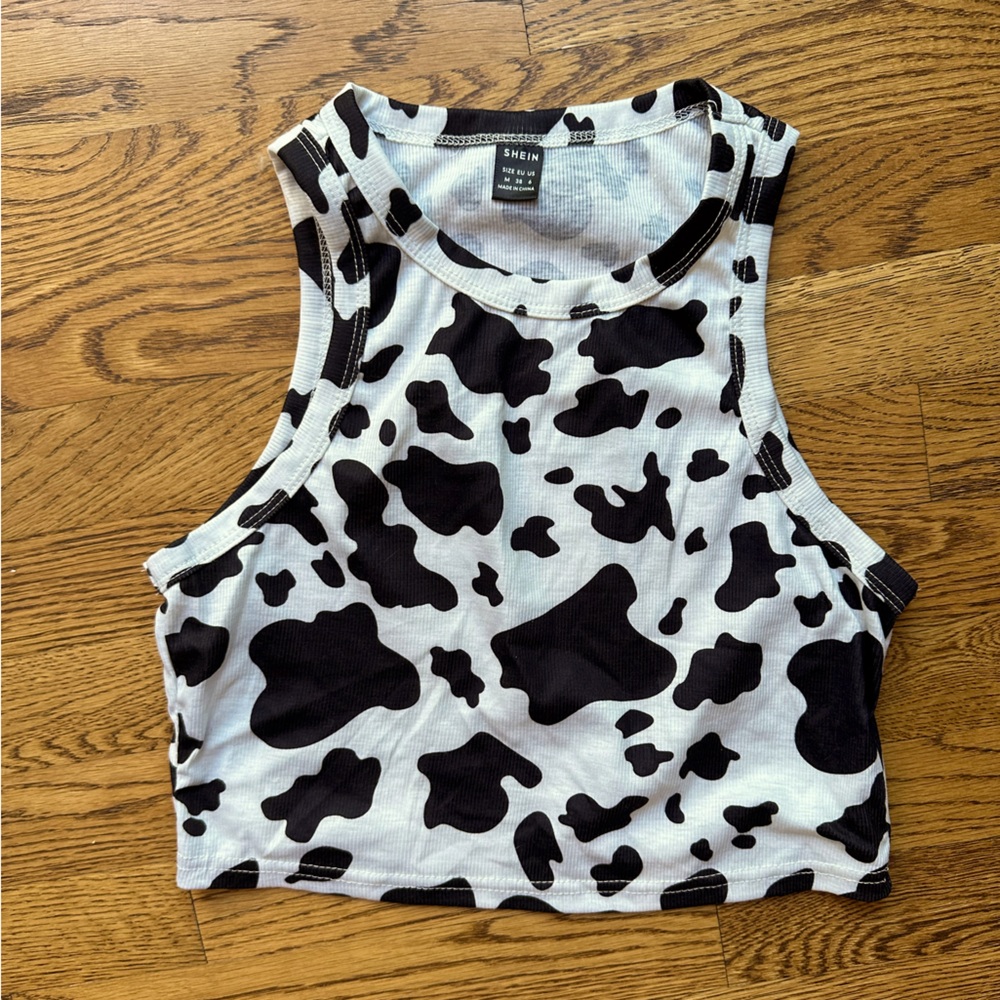 Cow print cropped top